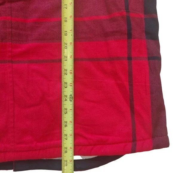 The North Face Campshire Sherpa Lined Flannel Shirt Jacket Red Black Plaid
